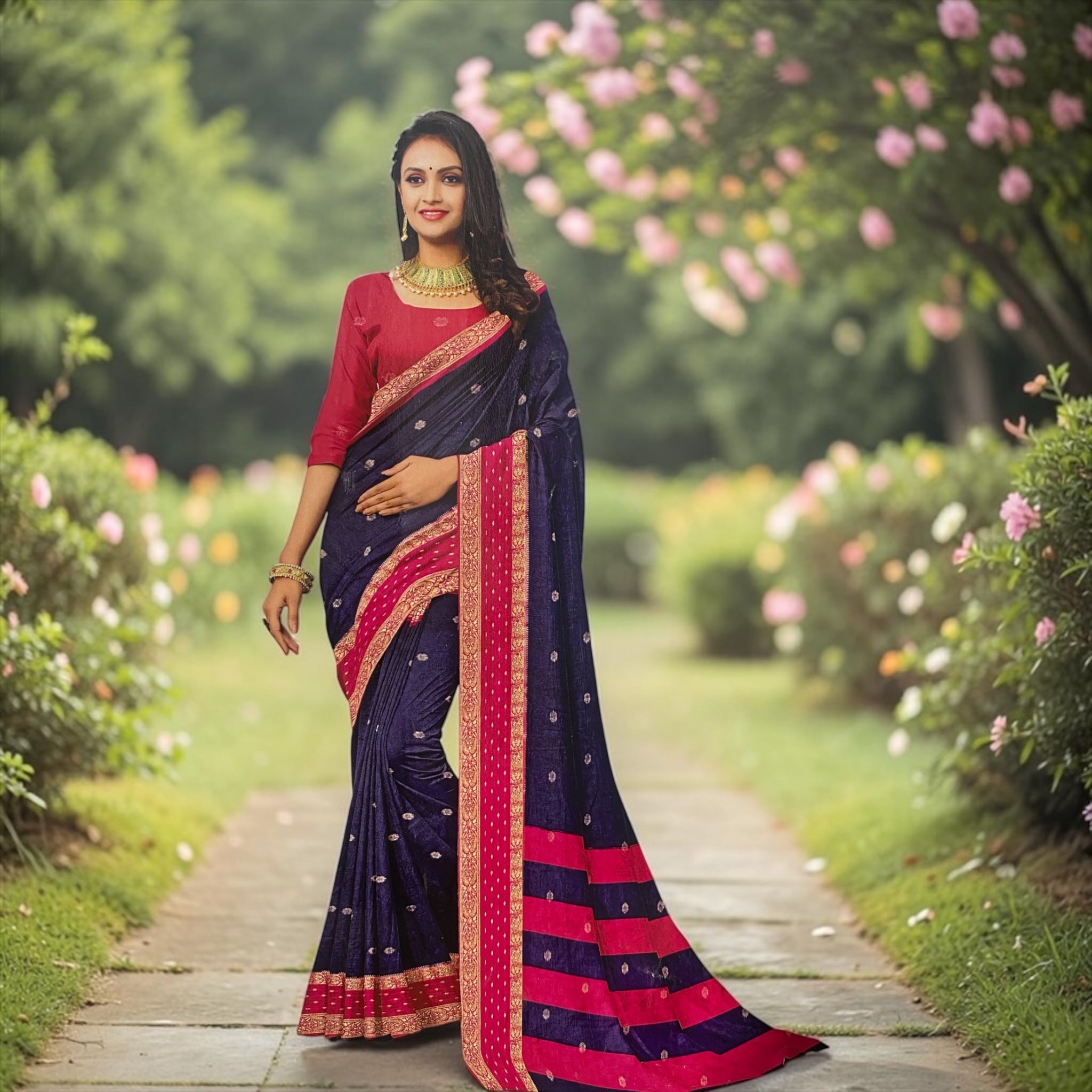 Yellow Georgette Saree | Lightweight Casual Wear Saree with Blouse Piece