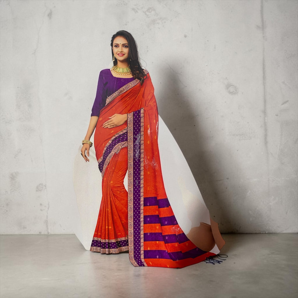 Yellow Georgette Saree | Lightweight Casual Wear Saree with Blouse Piece