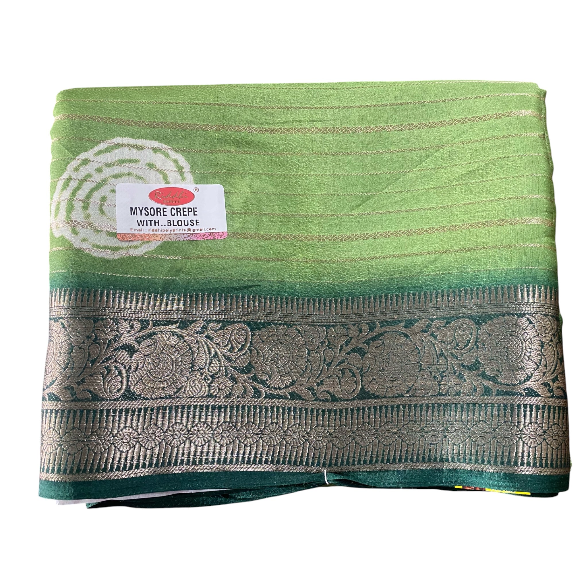 Pure Mysore Crepe Saree | Soft Lightweight Daily Wear Saree with Blouse Piece