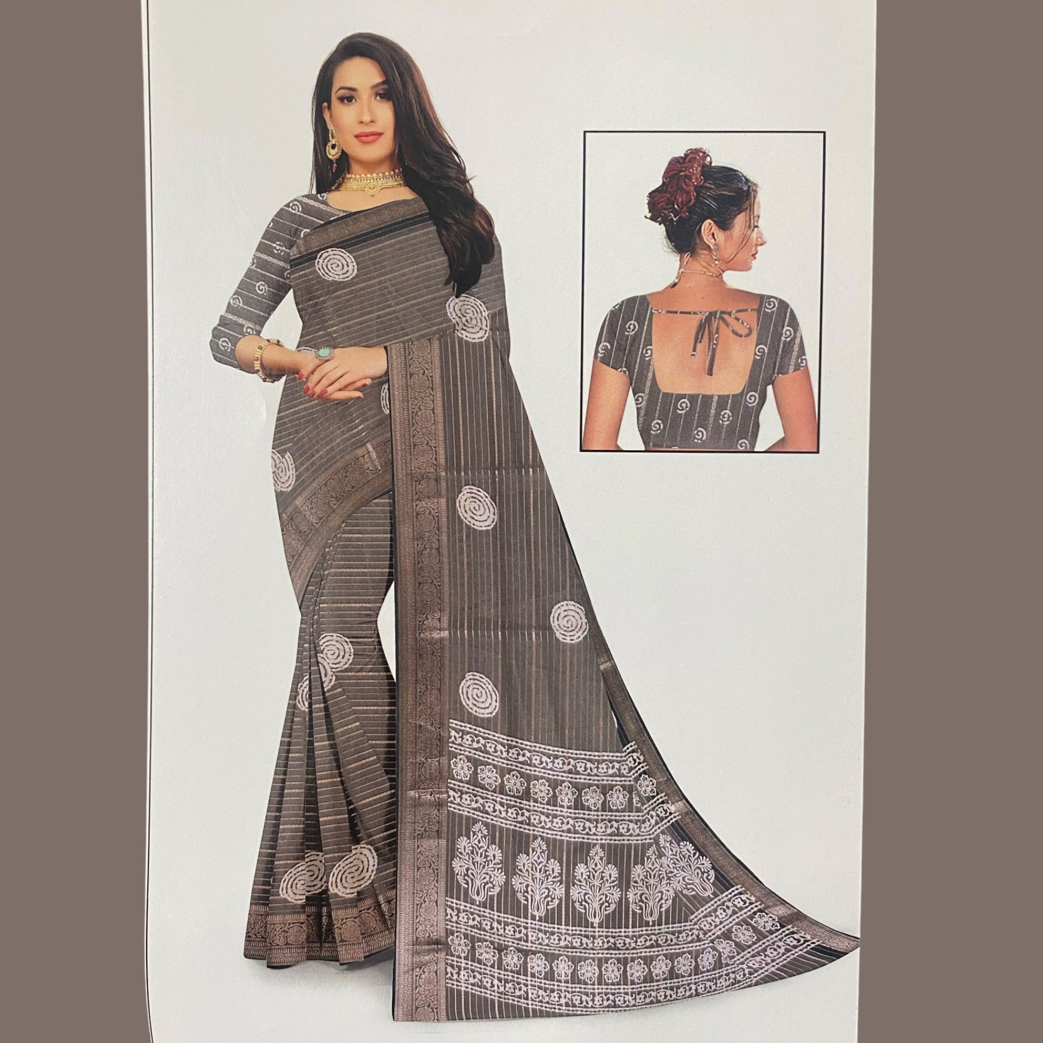 Pure Mysore Crepe Saree | Soft Lightweight Daily Wear Saree with Blouse Piece